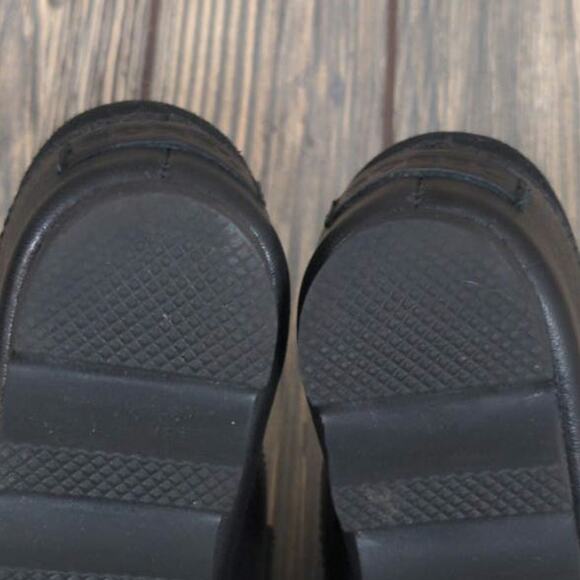 Sorel Womens Leather Suede Black Wedge Slip On Peep Toe Sandals Sz 9 - Picture 9 of 11